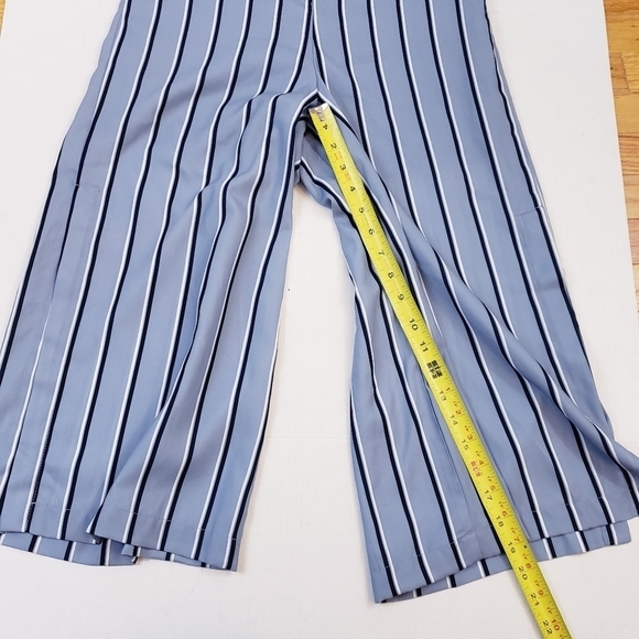 NWT J.O.A. High Waist Crop Pants Blue White Stripe XS - Picture 6 of 10